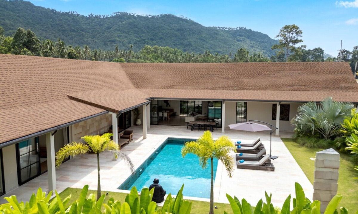 Lamai House | High-end 3-bedroom villa with private 10m pool, cathedral ceilings, and lush gardens in Lamai hills