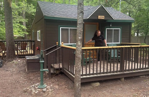 Mio Cabin | A Stream runs through it. Comfy little cabin with a stream by your bedroom.