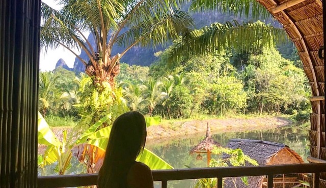 Bamboo Hut with Mountain View