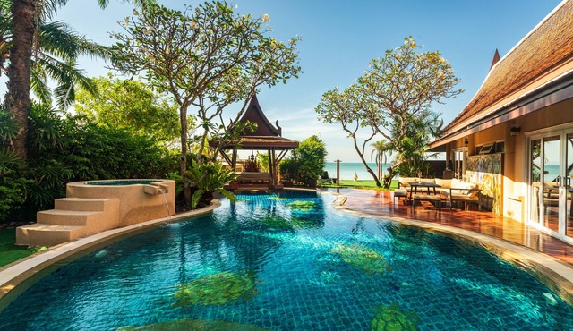 Gala Beachfront ~ Private Beachfront Villa ~ Seaside Terrace, Pool, Sauna, BBQ