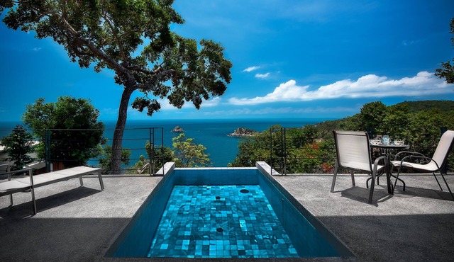 The Philip's villa 3 on the seafront with infinity pool.